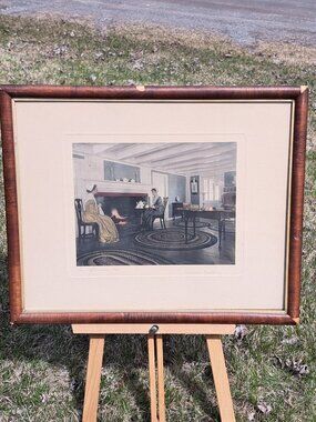 Wallace Nutting An Afternoon Tea Antique Signed Photo Print